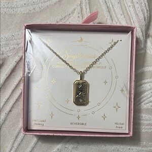 NEW Gold Sagittarius Zodiac Necklace